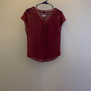 Candie's Junior Small‎ Crochet Blouse (maroon)